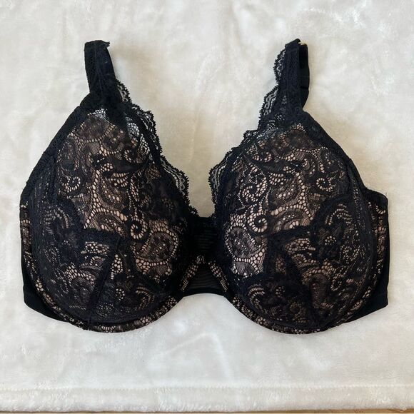 ThirdLove 24/7 Lace Contour Plunge Bra Black Padded Underwire 38F - Picture 2 of 4